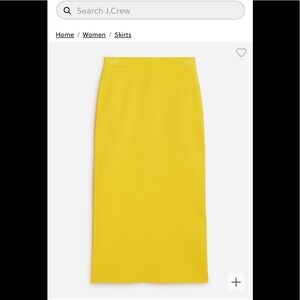 Jcrew yellow bandage midi skirt